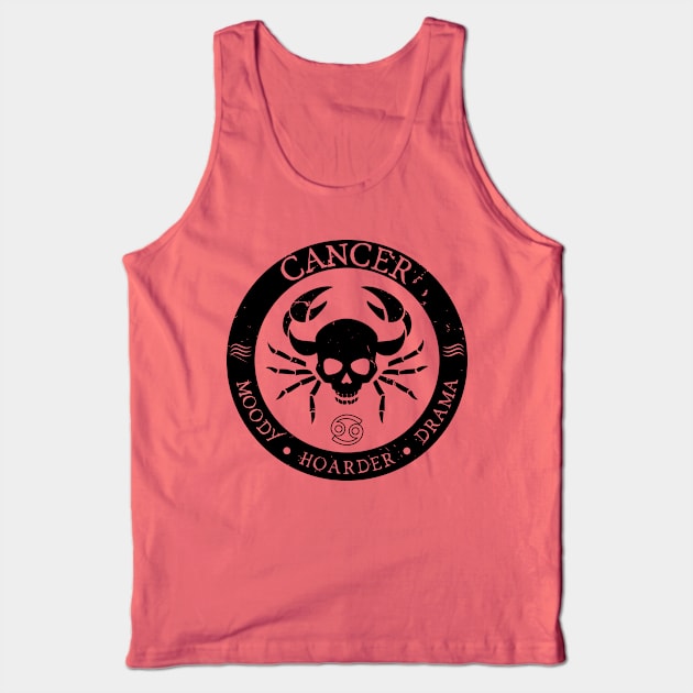 Savage Cancer Zodiac Antisocial Astrology Tank Top by atomguy